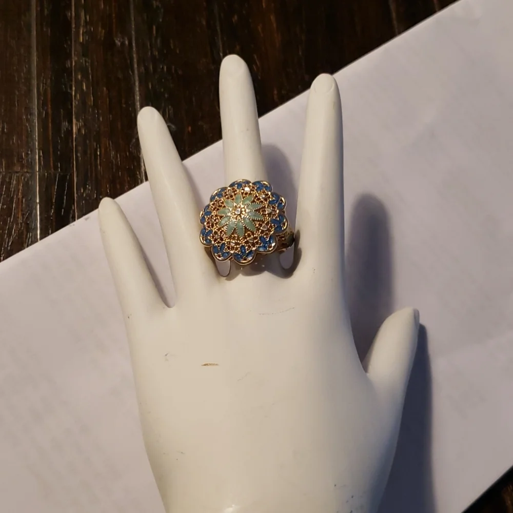 Sterling Silver GP Enamel Ring - Picture 3 of 7
